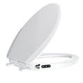 Elongated Bidet Toilet Seat with Soft Close, Button & Knob Control, White, Black Buttons Variation