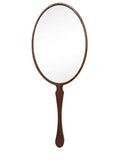Walnut Wood Hand Mirror for Makeup & Grooming - Multi-Purpose Portable Mirror