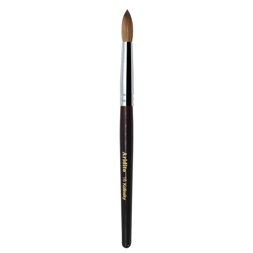 Red Wine Kolinsky Acrylic Nail Brush Size 16 Round Head - Professional Nail Art Tool