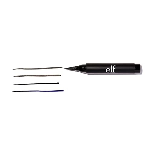 e.l.f. Intense Ink Eyeliner, Enhances The Lash Line With Rich & Long-Lasting Color, Tip For Precise Application, Vegan & Cruelty-Free, Blackest Black