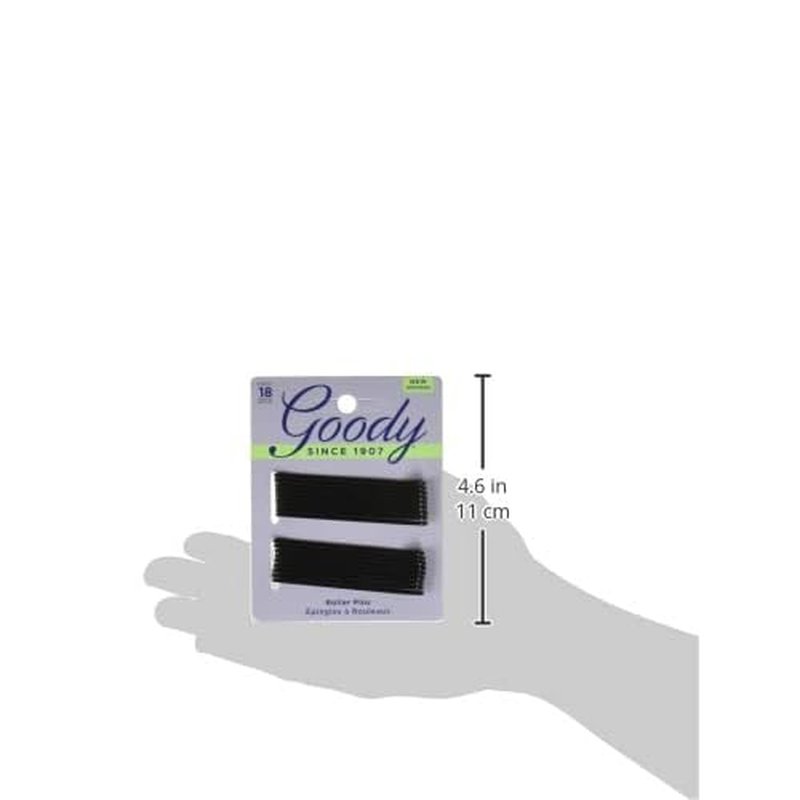 Goody Black Roller Pins, 3 inches 18 ea (Pack of 6)