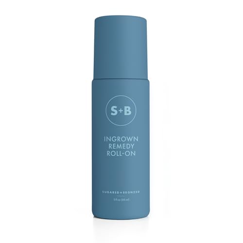 SUGARED + BRONZED Ingrown Hair Roll On, with Glycolic Acid, Salicylic Acid, and Witch Hazel, For Bikini Area and Underarms Post Hair Removal, Suitable for All Skin Types, Vegan, 3 Fl Oz