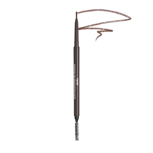 tarte Amazonian Clay Waterproof Brow Pencil Medium Brown - Natural Eyebrow Shaping & Filling with Vitamin E, Vegan & Cruelty-Free