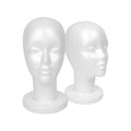 11.4-Inch White Styrofoam Mannequin Head for Wigs & Display 2 Pack - Salon Use