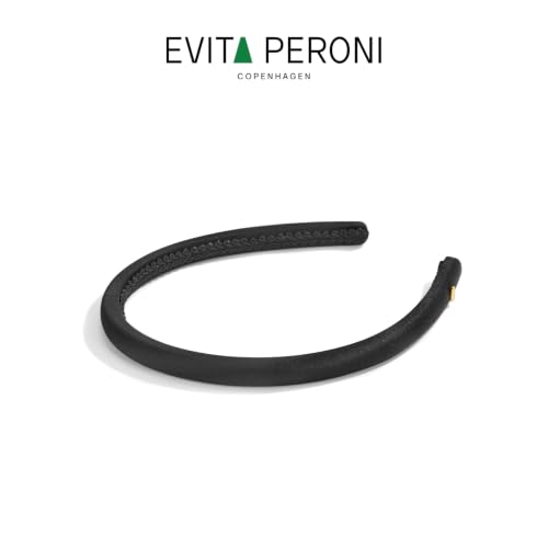 EVITA PERONI Black Silk Headband for Women - Non-Slip Comfort Hair Accessory