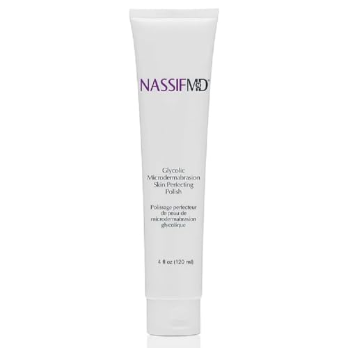 NassifMD Glycolic Microdermabrasion Skin Perfecting Polish, 10% Glycolic Acid Peel, Smooths Skin Texture and Brightens Skin Tone, 4oz
