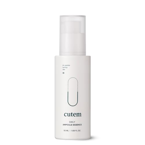 Cutem Daily Ampoule Essence (1.69fl oz) - Immediate Calming, Hydrating Serum. Sensitive Korean Skin Care. Peptides, Ceramide, Hyaluronic Acid.