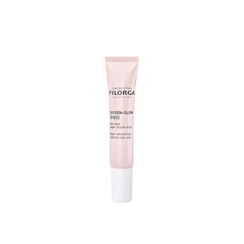 Filorga Oxygen-Glow Super Smoothing Eye Cream, Combines Hyaluronic Acid and Enzymes For Rapid Daily Treatment of Tired Eyes, Puffiness, and Dark Circles, 0.5 Fl Oz (Pack of 1)