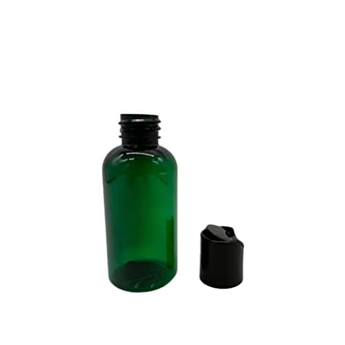 Natural Farms 2 oz Green Boston Bottles - 24 Pack Black Smooth Disc Caps