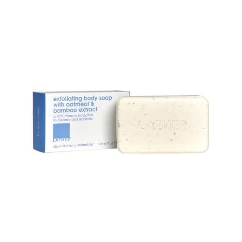 Exfoliating Body Soap Bar with Oatmeal & Bamboo Extract - Gentle Daily Cleansing Set of 2
