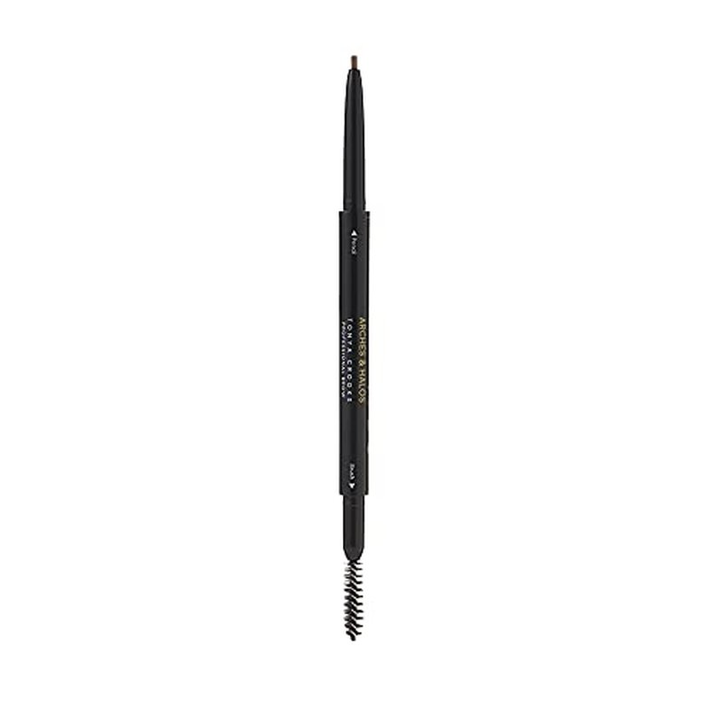 Arches & Halos Micro Defining Brow Pencil - Get Fuller and More Defined Brows - Long-Lasting, Smudge Proof, Rich Color - Dual Ended Pencil with Brush - Vegan and Cruelty Free - Warm Brown, 0.08 g