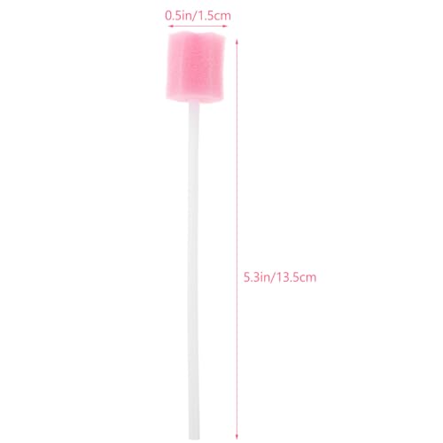Healifty 200Pcs Pink Disposable Oral Swabs for Elderly & Baby Care