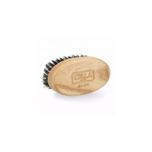 Cella Milano, Beard & Mustache Brush ? Handmade in Italy with Boar & Nylon Bristles ? Grooming Brush for Men¡¯s Facial Hair, Tames & Softens Beard, Anti-Static Wood Handle