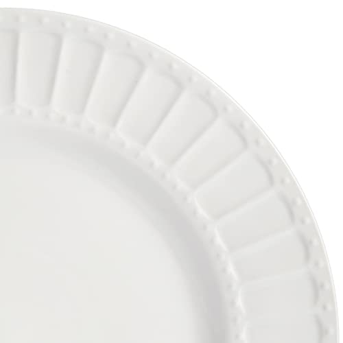 Porcelain Dinnerware Set for 8 - White Embossed 40-Piece Tableware