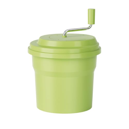Green 2.5 Gallon Commercial Salad Spinner - Heavy Duty Vegetable Dryer with Ergonomic Aluminum Handle