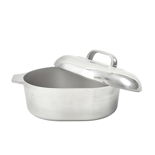 11 Inch Cajun Cast Aluminum Oval Roaster with Lid for Vegetables - Durable & Versatile Cookware