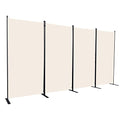 Beige 4-Panel Folding Room Divider with Wider Feet - 34" CHOSENM