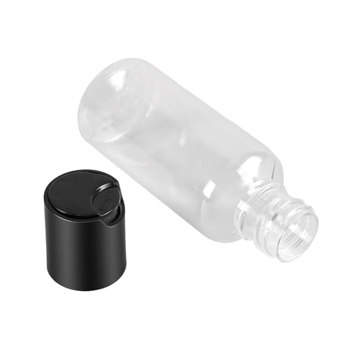 SEHOI 80 pcs 1oz Clear Plastic Travel Squeeze Bottles with Black Cap, Refillable Lotion & Shampoo Containers