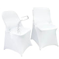 White 40PCS Waterproof Spandex Folding Chair Covers for Party & Events