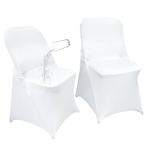 White 40PCS Waterproof Spandex Folding Chair Covers for Party & Events