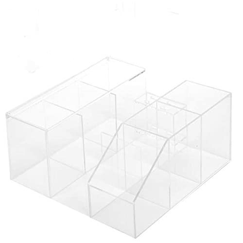 Eyelash Beauty Organizer, Acrylic Eyelash Grafting Tool Storage Beauty Tool W/Tweezers Holder Display Boxes for Home Eyelash Salon (Transparent)