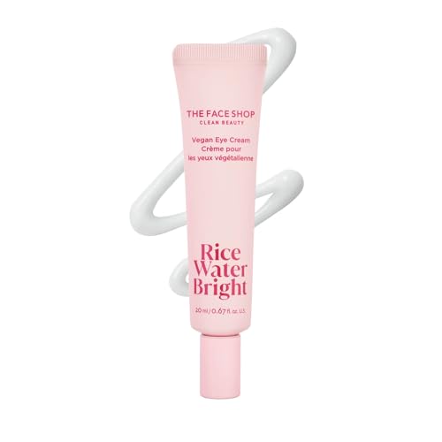 Vegan Rice Water Bright Eye Cream for Dark Circles & Hydration - Korean Skin Care