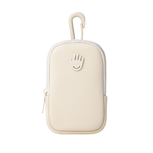 Ivory Zippered Pouch with Snap Hook for 1 FL OZ Touchland Hand Sanitizer - Attachable Bag Accessory