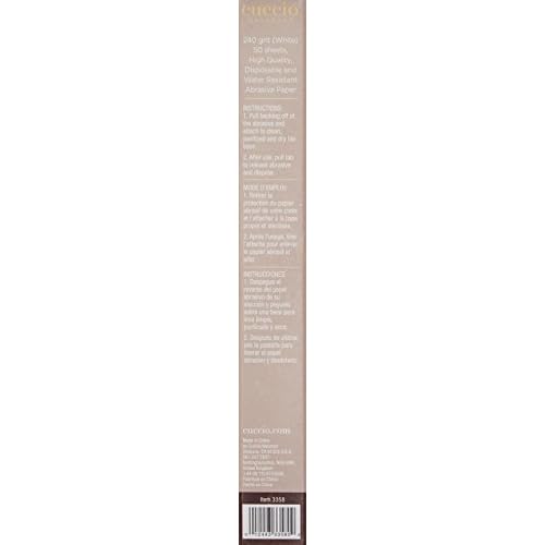Cuccio 240 Grit Stainless Steel Nail File Refill, White, 50 Count