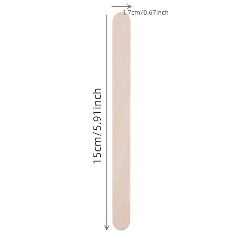 500pcs Wooden Craft Sticks 5.91 Inch Long Natural Wood Popsicle Ice Cream Sticks for DIY Wood Crafts, Jumbo Sticks£¬Hair Removal and Waxing Supplies,Home Art Projects