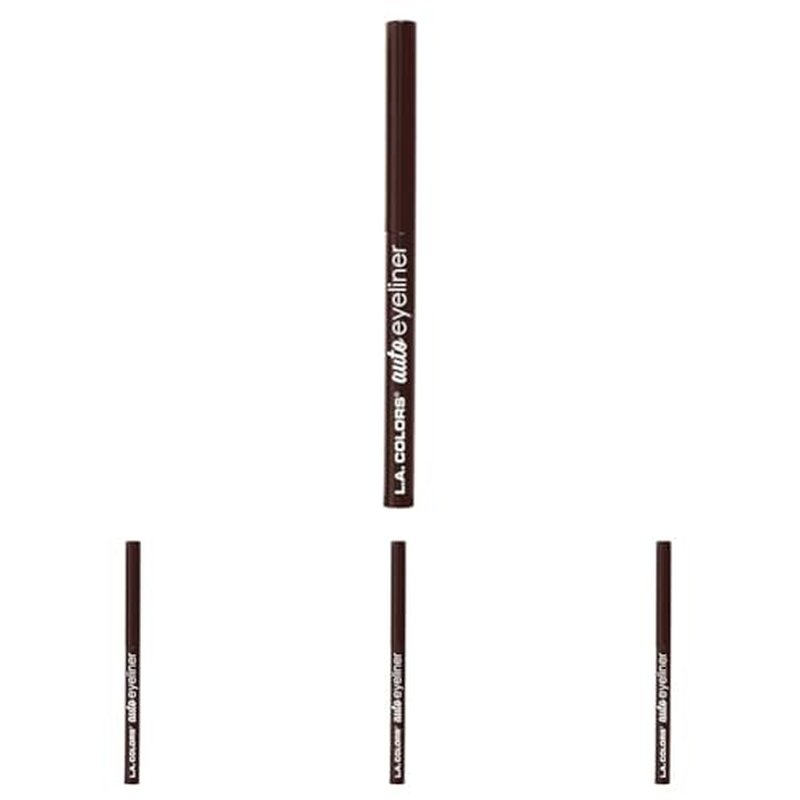 L.A. COLORS Automatic Eyeliner Pencil, Black Brown CAE662A (Pack of 4)