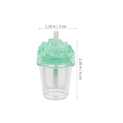 21 Pack Reusable Clear Ice Cube Lip Gloss Containers with Mini Brushes