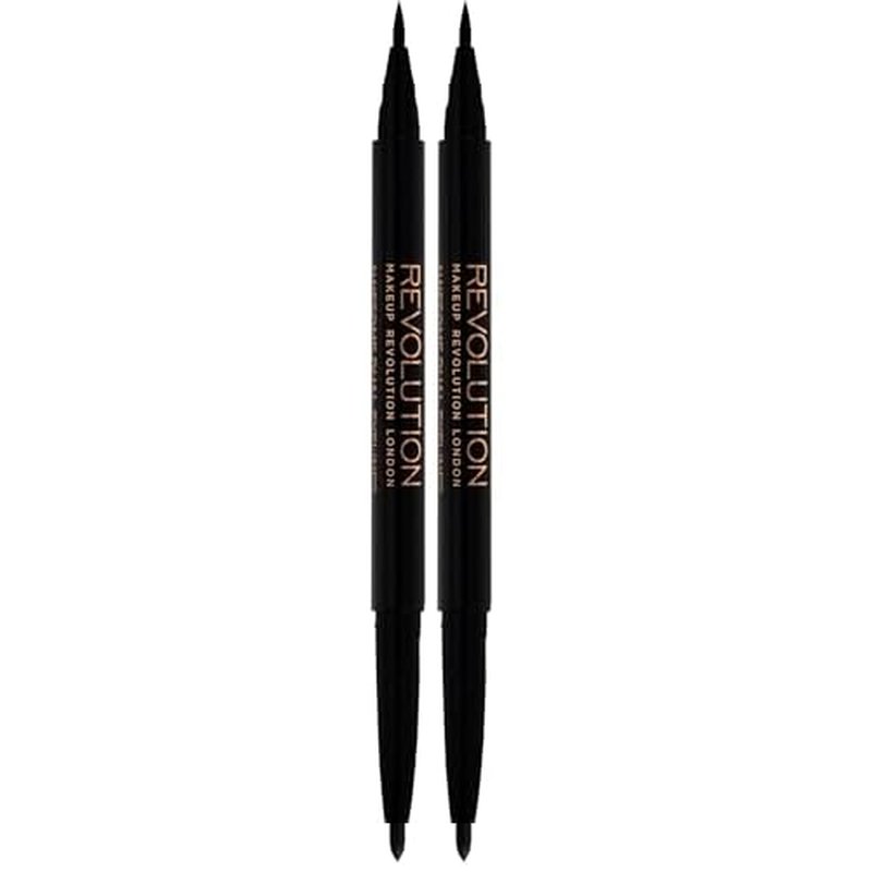 Makeup Revolution Awesome Felt Eyeliner, Dual Ended Eyeliner Pen, Highly Pigmented & Last All Day Long, Cruelty-Free, 5g (Pack of 2)