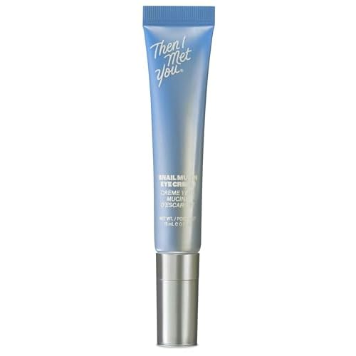 Then I Met You Snail Mucin Eye Cream, Korean Skincare for Dark Circles, Puffy Eyes, Fine Lines & Dehydrated Skin, Firming, Brightening and Plumping Treatment with Volufiline* & Caffeine, 0.51 oz