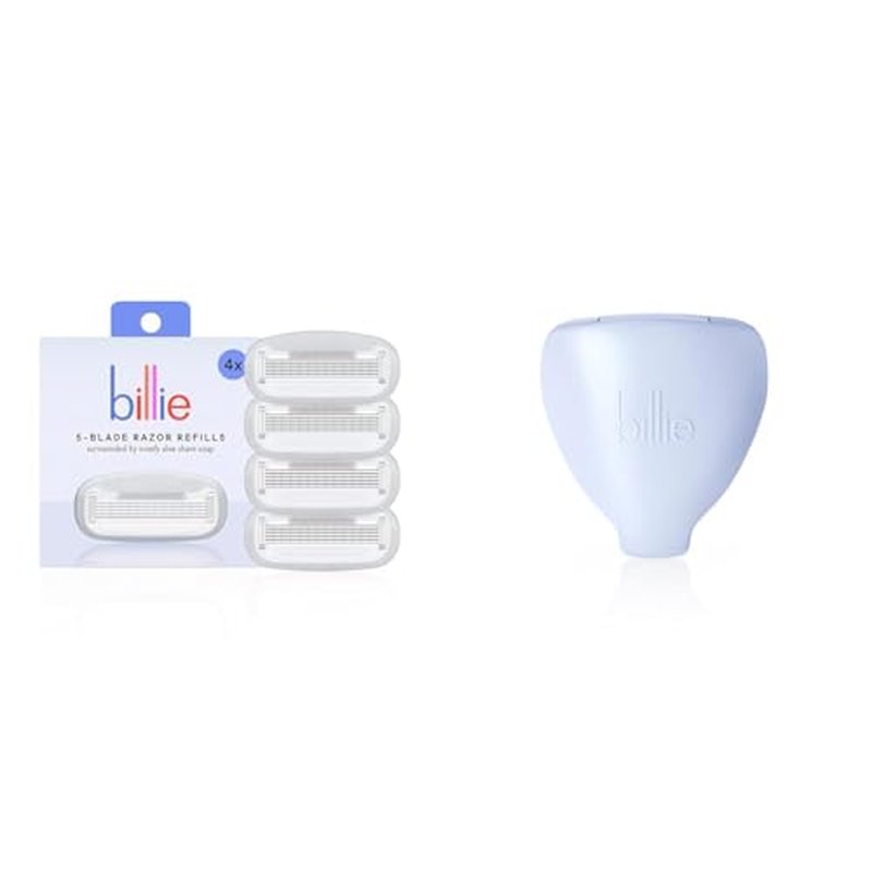 Billie Women's Razor Refill Blades 5-Blade Cartridges 4 count & Billie 5-Blade Women¡¯s Razor Travel Case