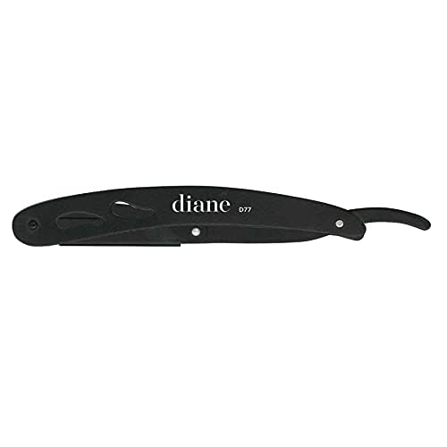 Diane Professional Straight Edge Shaving Razor, Black, 0.15 lb (Pack of 2)