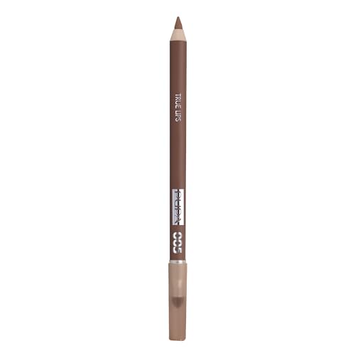 Pupa Milano True Lips Blendable Lip Contour Pencil - Dual-Ended Matte Lining Color and Brush - Creamy, Hydrating, High Pigment, Smudge Proof Formula - Paraben Free - 005 Raw Sienna Sand - 0.042 oz
