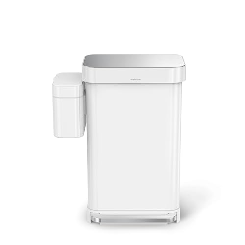 Simplehuman 4L Compost Caddy with Soft-Seal Lid & Magnetic Dock - White