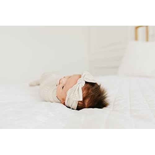 Copper Pearl Baby Bows: Stylish Headbands for Baby Girls, Premium Soft and Stretchy Baby Headbands, Perfect for Newborns, Trendy Designs - Clay