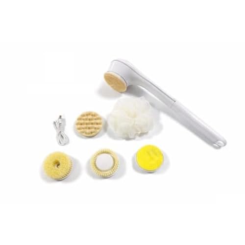 Electric Body Brush Rechargeable Back Scrubber for Shower ? Exfoliating Bath Brush with Long Handle