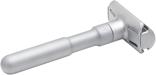 Merkur Futuro 700 Adjustable Safety Razor Matte Chrome - German Craftsmanship, Plastic-Free, Secure Snap-On Cap, Straight Bar, Customizable Shave