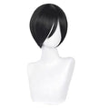 Short Black Bob Wig for Women Men, Straight Synthetic Hair, Halloween Carnival Party