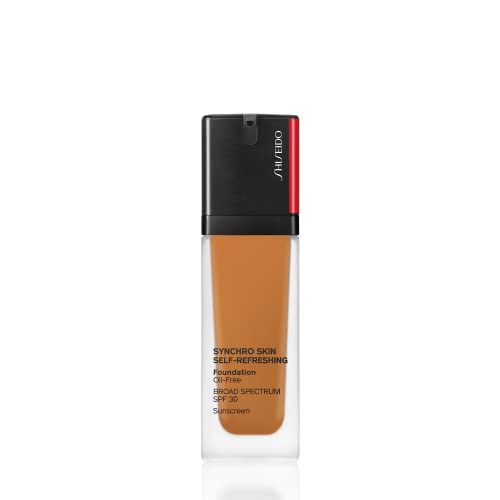 Shiseido Synchro Skin Self-Refreshing Foundation SPF 30 - Medium, Buildable Coverage + 24-Hour Wear - Waterproof & Transfer Resistant - Non-Comedogenic
