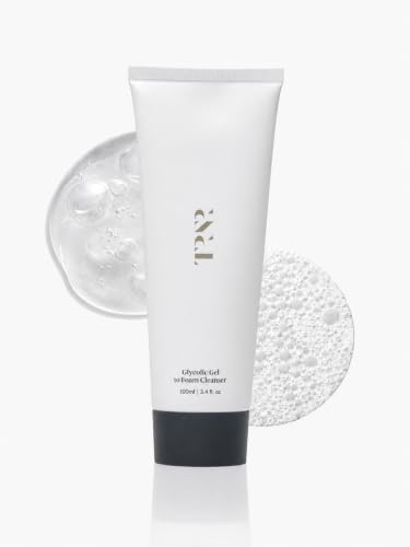 Glycolic Acid Gel-to-Foam Face Cleanser - 100ml Natural Exfoliating Wash with Green Tea & Aloe - For Men & Women - Foam Cleanser
