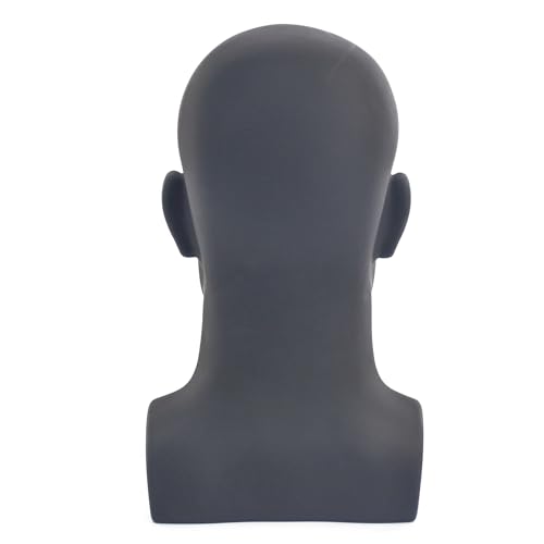 PVC Male Mannequin Head for Display and Training - Black, Variation L90yh