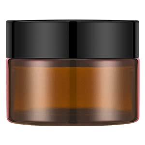 48 Pack Amber Glass Jars 1oz with Black Lids, Labels & Liners - Bumobum