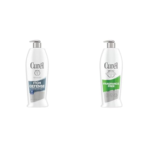 Curel Itch Defense Calming Body Lotion & Fragrance Free Comforting Body Lotion, Unscented Dry Skin Moisturizer for Sensitive Skin, with Advanced Ceramide Complex, Repairs Moisture Barrier, 20 oz