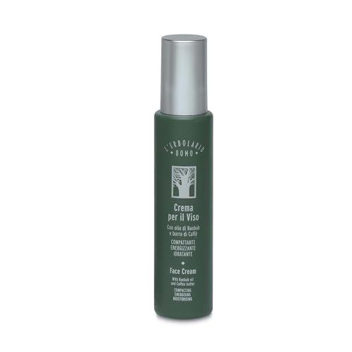 L'Erbolario Uomo Energizing Face Moisturizer for Men with Coffee Butter & Baobab Oil
