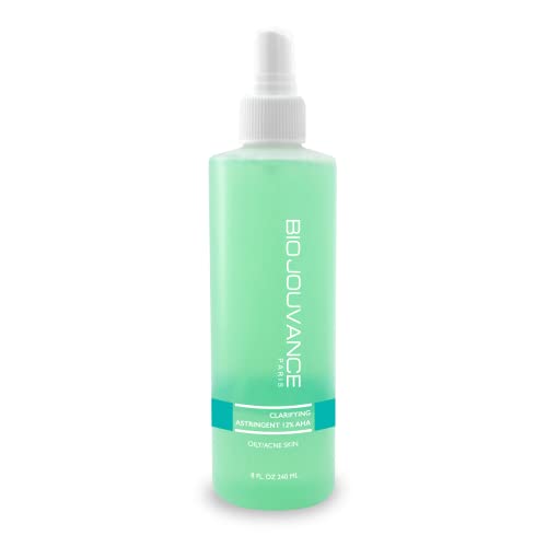 Clarifying Astringent 12% AHA Toner 8oz / 240ml - for Normal/Oily/Acne-Prone Skin | Tighten Pores | Gentle Face Wash & Makeup Remover | Daily Skin Care Treatment | Made in France