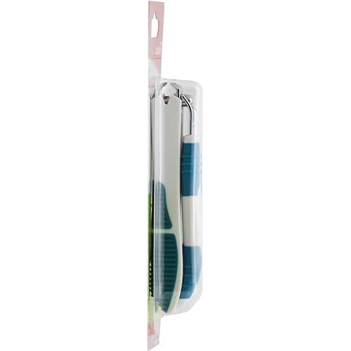 Leader Toenail Clipper for Adults, Easy Grip Nail Clipper, White & Blue, 1ct