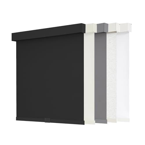 Cordless Blackout Roller Shades - 46 x 72 Inches, Black, Child Safe